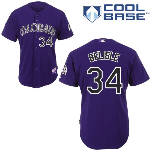 Classic Design Colorado Rockies 34 Matt Belisle Purple Cool Base MLB Jersey Baseball MLB Jerseys